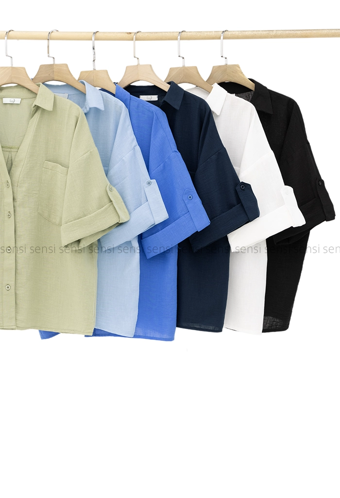 شومیز لینن زارا پاگون کد1005345